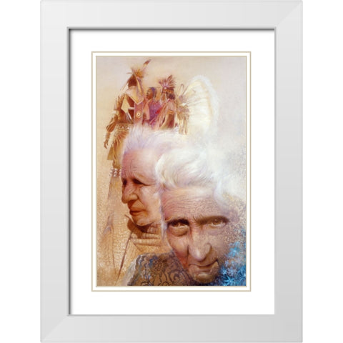 Indian Market White Modern Wood Framed Art Print with Double Matting by Lund, Denton