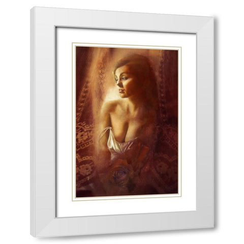 Dakota Rose White Modern Wood Framed Art Print with Double Matting by Lund, Denton