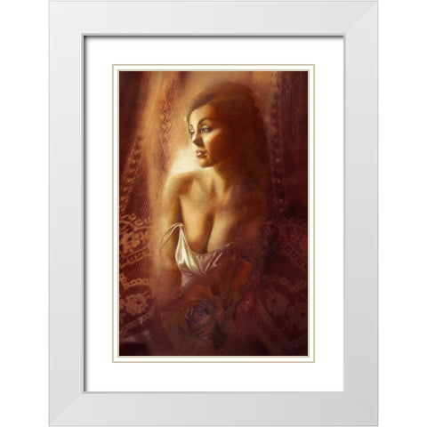 Dakota Rose White Modern Wood Framed Art Print with Double Matting by Lund, Denton