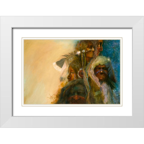 A Gathering Of Nations White Modern Wood Framed Art Print with Double Matting by Lund, Denton