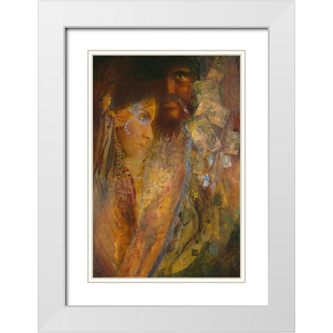 Gypsy Sunset White Modern Wood Framed Art Print with Double Matting by Lund, Denton