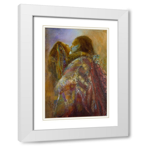 Robe Of Many Colors White Modern Wood Framed Art Print with Double Matting by Lund, Denton