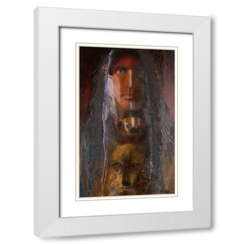Brotherhood White Modern Wood Framed Art Print with Double Matting by Lund, Denton