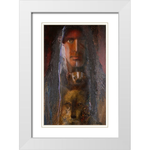 Brotherhood White Modern Wood Framed Art Print with Double Matting by Lund, Denton