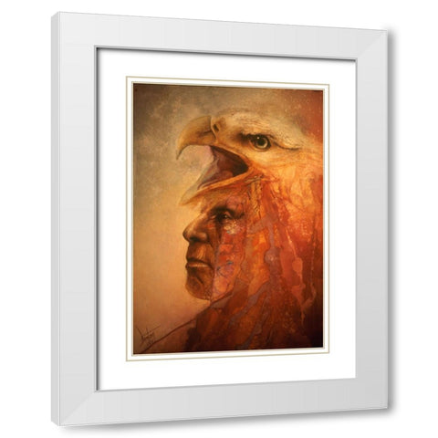 War Eagle White Modern Wood Framed Art Print with Double Matting by Lund, Denton