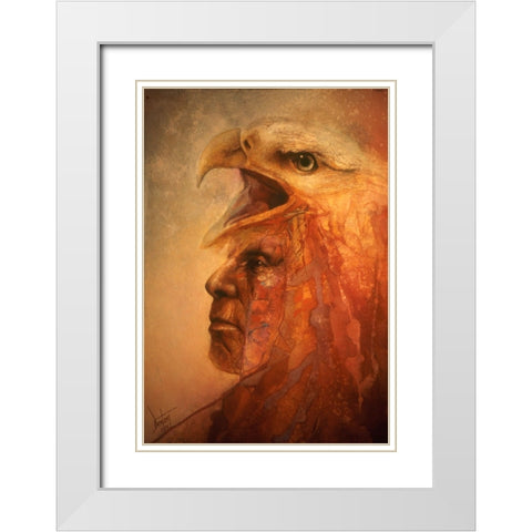 War Eagle White Modern Wood Framed Art Print with Double Matting by Lund, Denton