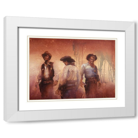 Quick Draw White Modern Wood Framed Art Print with Double Matting by Lund, Denton