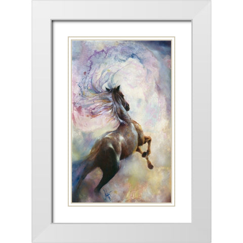 Carousel Dancer White Modern Wood Framed Art Print with Double Matting by Lund, Denton