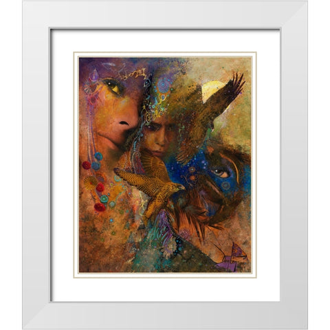 Queen Of The Night White Modern Wood Framed Art Print with Double Matting by Lund, Denton