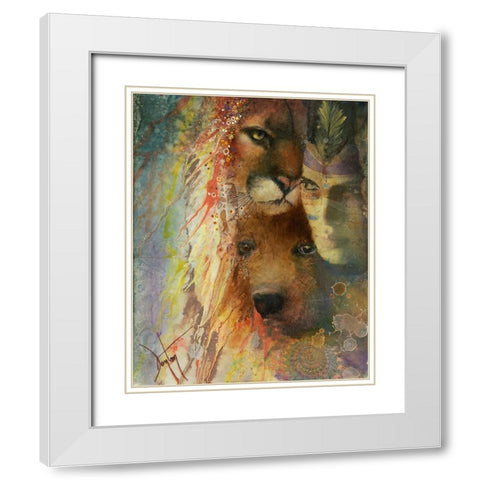 Shared Spirits White Modern Wood Framed Art Print with Double Matting by Lund, Denton