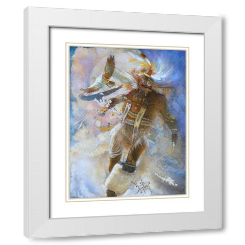 The Eagle Dancer White Modern Wood Framed Art Print with Double Matting by Lund, Denton