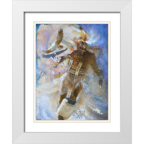 The Eagle Dancer White Modern Wood Framed Art Print with Double Matting by Lund, Denton
