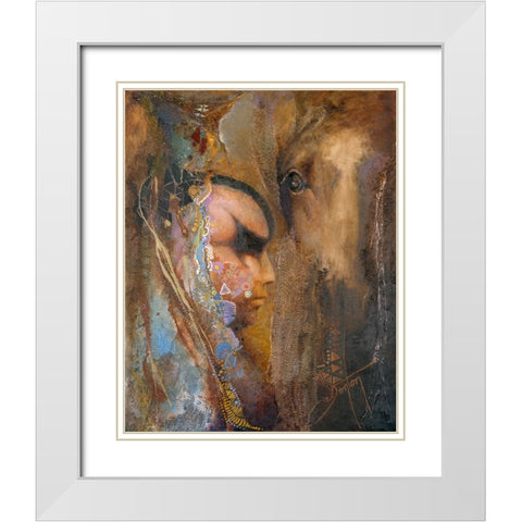 Companions Along The Way White Modern Wood Framed Art Print with Double Matting by Lund, Denton