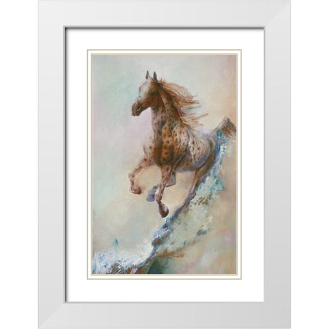 Appaloosa Run White Modern Wood Framed Art Print with Double Matting by Lund, Denton