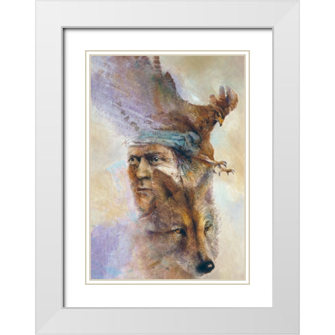 Spirits Of The Wild White Modern Wood Framed Art Print with Double Matting by Lund, Denton