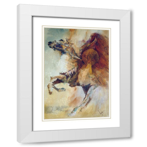War Chief White Modern Wood Framed Art Print with Double Matting by Lund, Denton