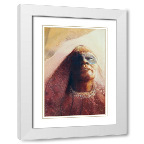 Waiting For A Vision White Modern Wood Framed Art Print with Double Matting by Lund, Denton