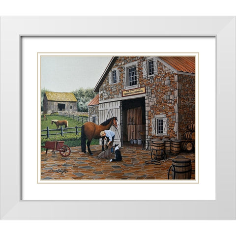 Barrels and Shoes White Modern Wood Framed Art Print with Double Matting by Engler, Don