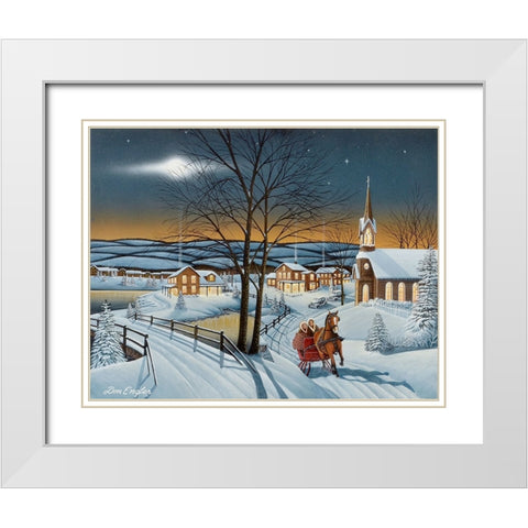 Winter in the Country White Modern Wood Framed Art Print with Double Matting by Engler, Don