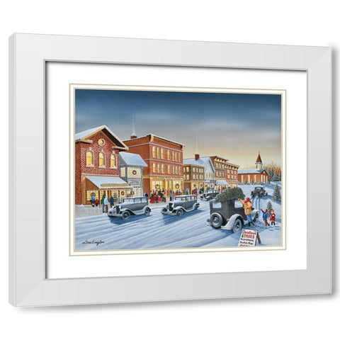 Old Fashion Christmas White Modern Wood Framed Art Print with Double Matting by Engler, Don