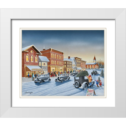 Old Fashion Christmas White Modern Wood Framed Art Print with Double Matting by Engler, Don