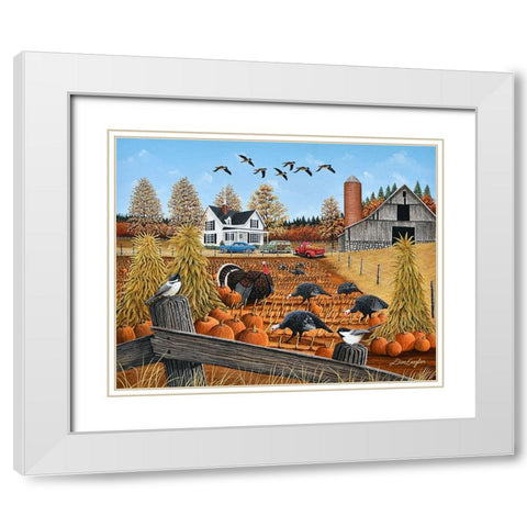 Thanksgiving at Grandmas White Modern Wood Framed Art Print with Double Matting by Engler, Don