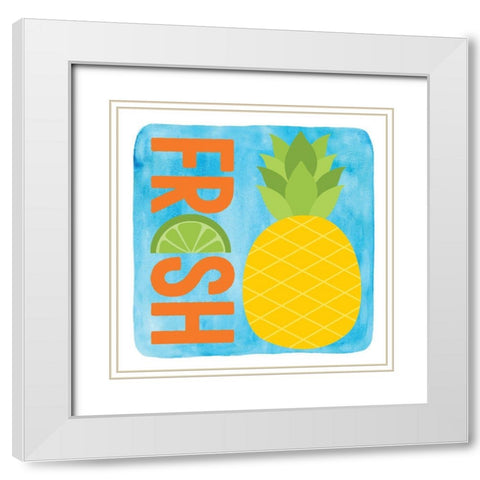 Fresh Pineapple White Modern Wood Framed Art Print with Double Matting by Clark, Erin