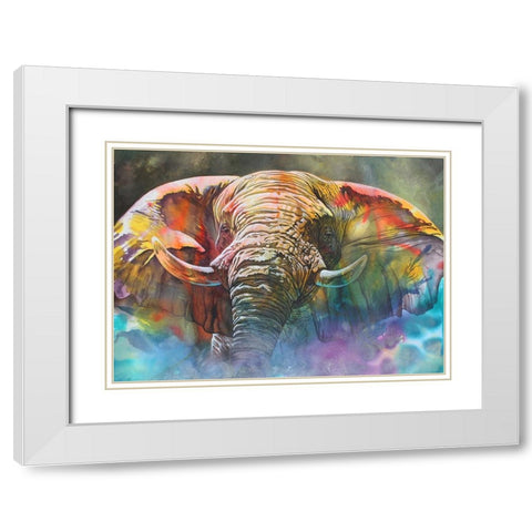 Back Off Large White Modern Wood Framed Art Print with Double Matting by Stevenson, Graeme