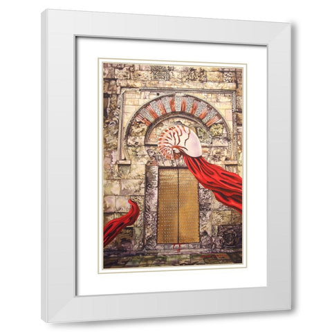 Behind The Door White Modern Wood Framed Art Print with Double Matting by Stevenson, Graeme