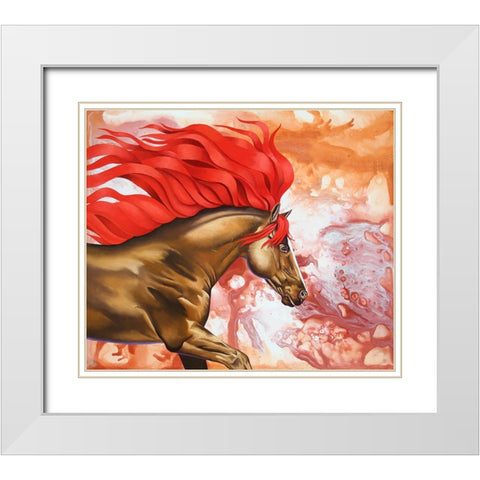 Blood Of The Stallion White Modern Wood Framed Art Print with Double Matting by Stevenson, Graeme
