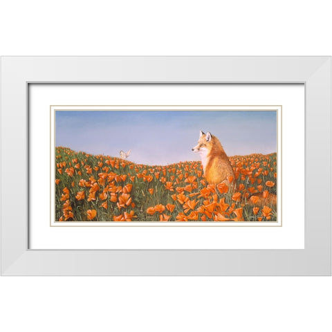 Curious Petals White Modern Wood Framed Art Print with Double Matting by Stevenson, Graeme