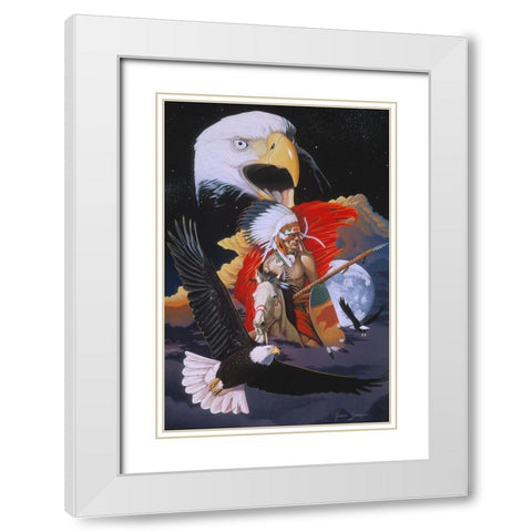 Eagle Warrior White Modern Wood Framed Art Print with Double Matting by Stevenson, Graeme