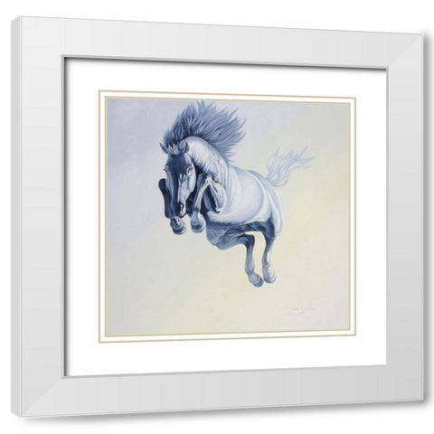 Go Ahead And Jump White Modern Wood Framed Art Print with Double Matting by Stevenson, Graeme