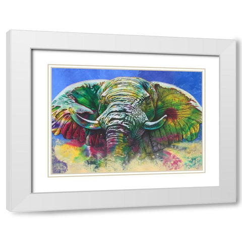 Green Dust White Modern Wood Framed Art Print with Double Matting by Stevenson, Graeme