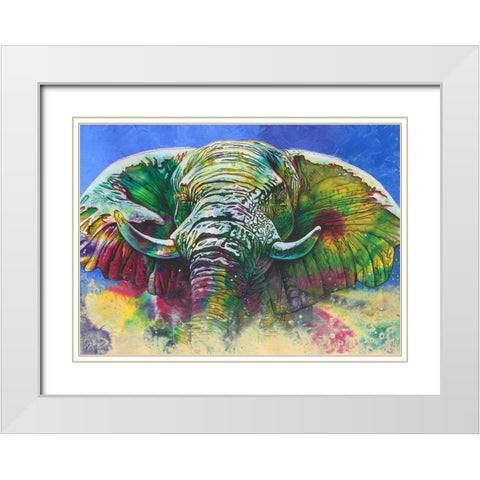 Green Dust White Modern Wood Framed Art Print with Double Matting by Stevenson, Graeme
