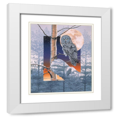Grey Mists White Modern Wood Framed Art Print with Double Matting by Stevenson, Graeme