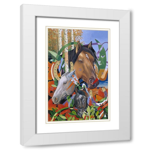 Mustang Dreams White Modern Wood Framed Art Print with Double Matting by Stevenson, Graeme