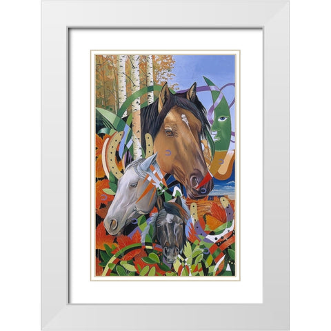 Mustang Dreams White Modern Wood Framed Art Print with Double Matting by Stevenson, Graeme