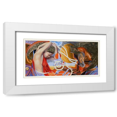 One With The Spirit White Modern Wood Framed Art Print with Double Matting by Stevenson, Graeme
