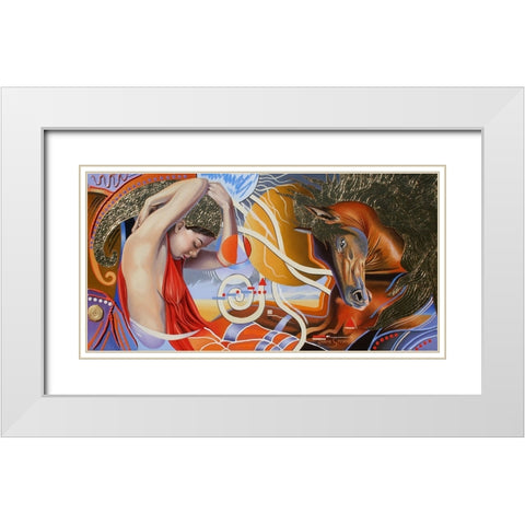 One With The Spirit White Modern Wood Framed Art Print with Double Matting by Stevenson, Graeme