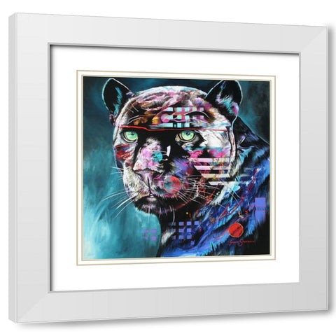 The Black Night White Modern Wood Framed Art Print with Double Matting by Stevenson, Graeme