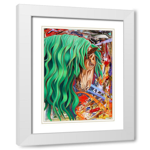 The Emerald King White Modern Wood Framed Art Print with Double Matting by Stevenson, Graeme