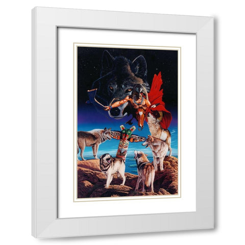 The Gathering White Modern Wood Framed Art Print with Double Matting by Stevenson, Graeme
