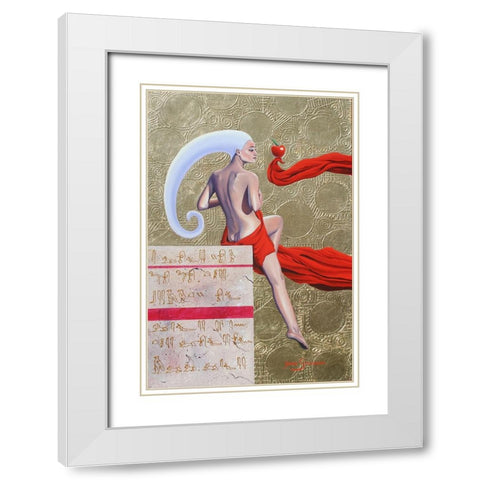 The Message White Modern Wood Framed Art Print with Double Matting by Stevenson, Graeme