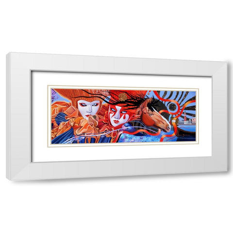 Venetian Masqurade White Modern Wood Framed Art Print with Double Matting by Stevenson, Graeme