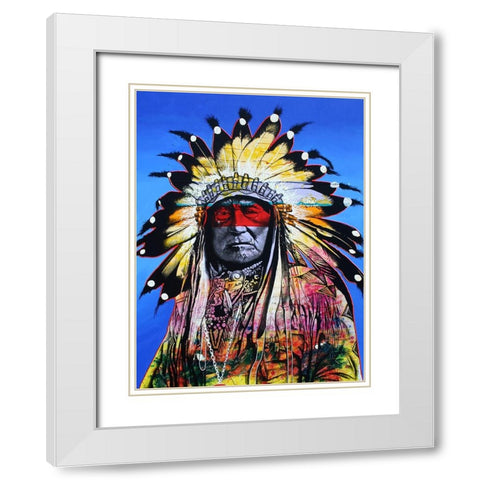 Wisdom Of The Warrior White Modern Wood Framed Art Print with Double Matting by Stevenson, Graeme