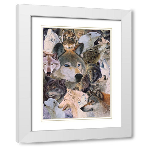 Wolves Alive White Modern Wood Framed Art Print with Double Matting by Stevenson, Graeme