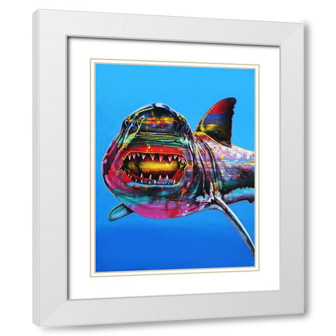 Bite me White Modern Wood Framed Art Print with Double Matting by Stevenson, Graeme