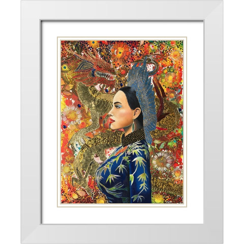 Dragon Lady White Modern Wood Framed Art Print with Double Matting by Stevenson, Graeme
