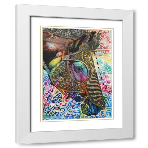I am War Horse White Modern Wood Framed Art Print with Double Matting by Stevenson, Graeme